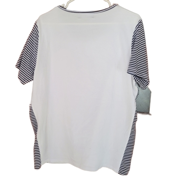 La Madona White and Black Short Sleeve Butterfly Top XL - Picture 3 of 6